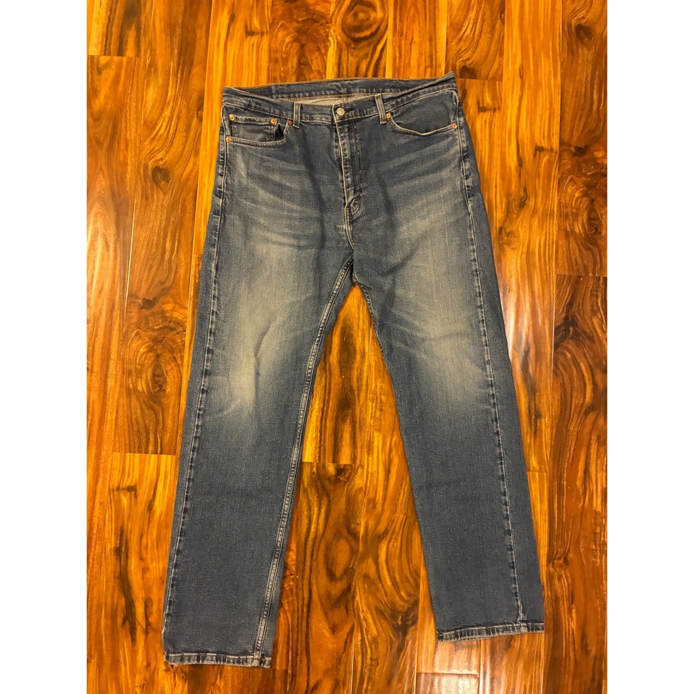 Levis 505 Regular Fit Mens Jeans W38 L34 Medium Wash Blue Straight Leg 0157